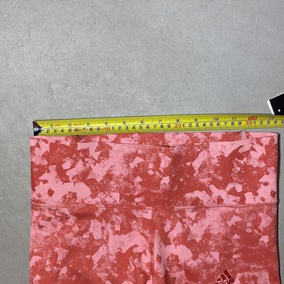 NWT MSRP $100 Adidas Climalite Ultimate Rise Printed Orange Tights Leggings - Picture 8 of 9